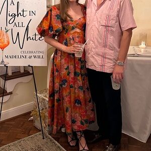 FARM RIO FLORAL LONG DRESS SIZE S